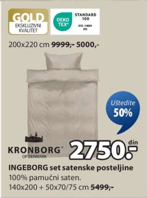 INGEBORG SET SATENSKE POSTELJINE
