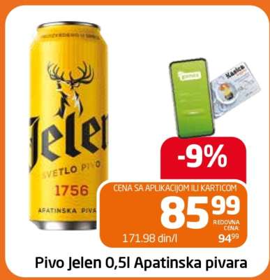 Pivo Jelen 0,5l Apatinska pivara