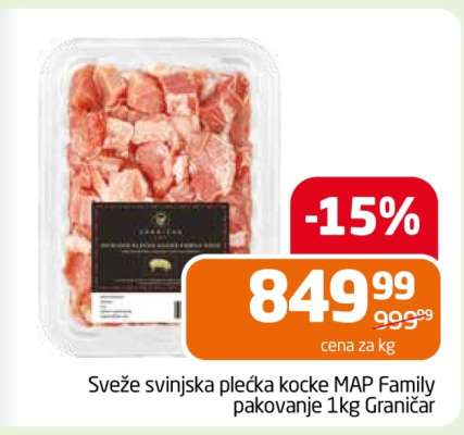 Sveže svinjska plećka kocke MAP Family
