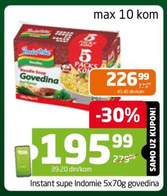 Instant supe Indomie 5x70g govedina