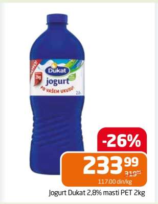 Jogurt Dukat 2,8% masti PET 2kg