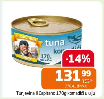 Tunjevina Il Capitano 170g komadići u ulju