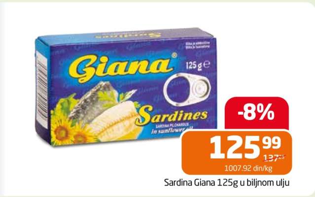 Sardina Giana 125g u biljnom ulju