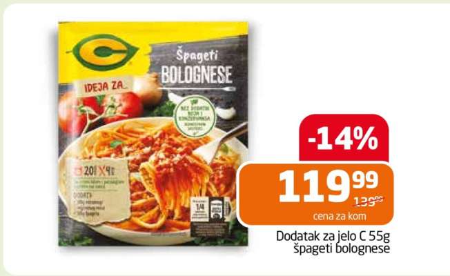 Dodatak za jelo C 55g špageti bolognese