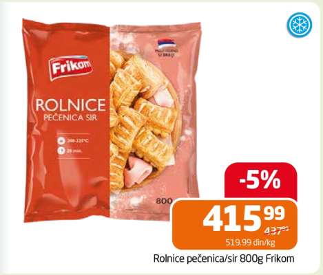Rolnice pečenica/sir 800g Frikom