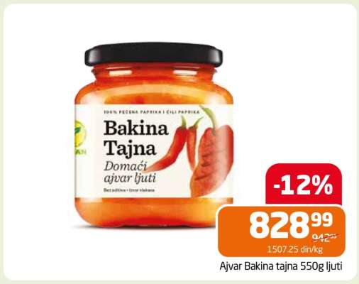Ajvar Bakina tajna 550g ljuti