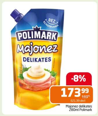 Majonez delikates 280ml Polimark