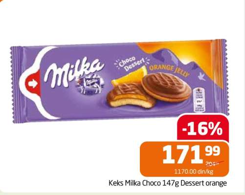 Keks Milka Choco 147g Dessert orange