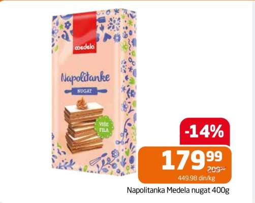 Napolitanka Medela nugat 400g
