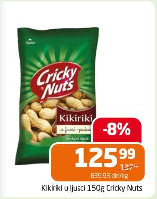 Kikiriki u ljusci 150g Cricky Nuts