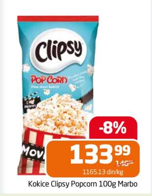 Kokice Clipsy Popcorn 100g Marbo