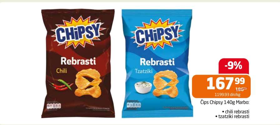 Čips Chipsy 140g Marbo