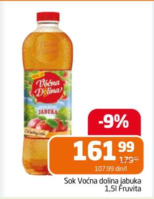 Sok Voćna Dolina Jabuka 1.5L Fruvita