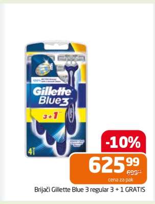 Brijači Gillette Blue 3 regular 3 + 1 GRATIS
