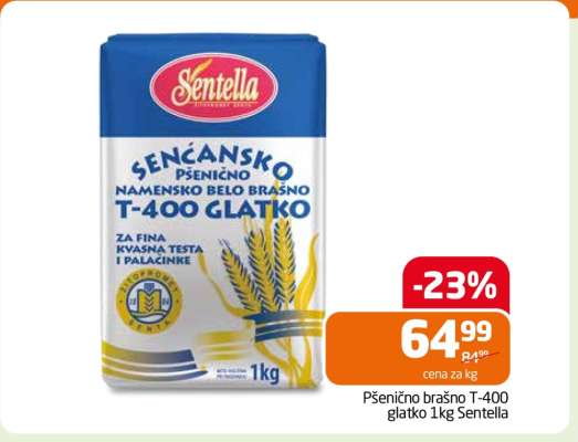 Pšenično brašno T-400 glatko 1kg Sentella