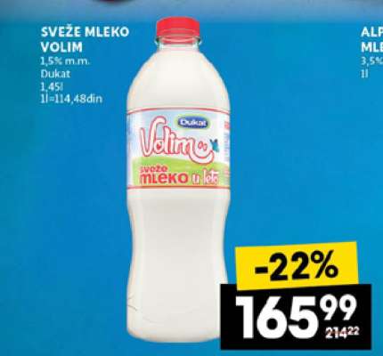 Sveže mleko Volim