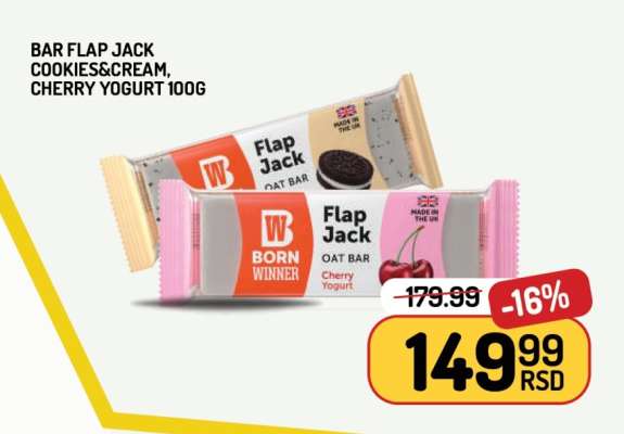 Bar Flap Jack Cookies & Cream, Cherry Yogurt 100g