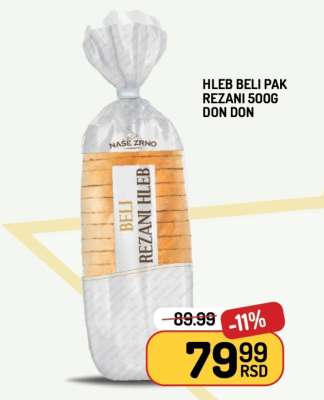 Hleb Beli Pak Rezani 500g Don Don