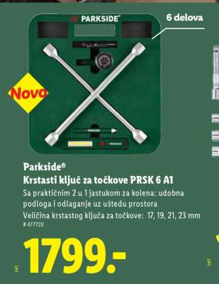 Parkside Krstasti ključ za točkove PRSK 6 A1