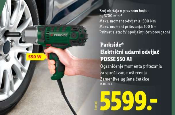 PARKSIDE Električni udarni odvijač PDSSE 550 A1
