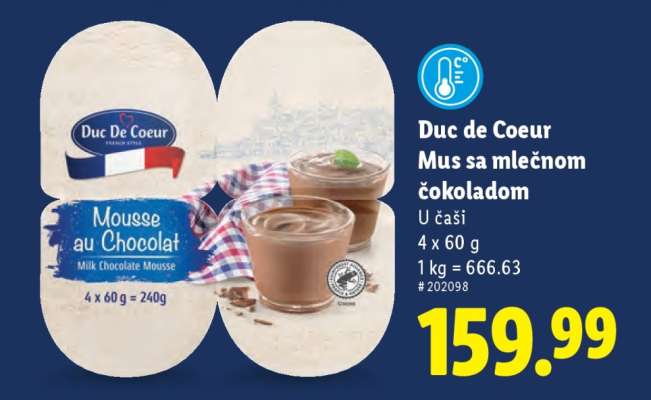 Duc de Coeur Mus sa mlečnom čokoladom