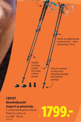 CRIVIT Aluminiumski štapovi za pešačenje