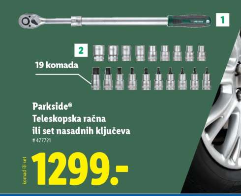 Parkside Teleskopska račna ili set nasadnih ključeva