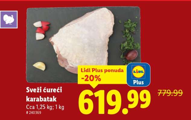 Sveži ćureći karabatak