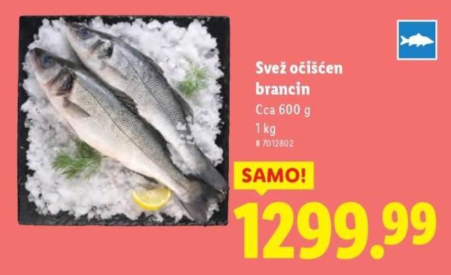 Svež očišćen brancin