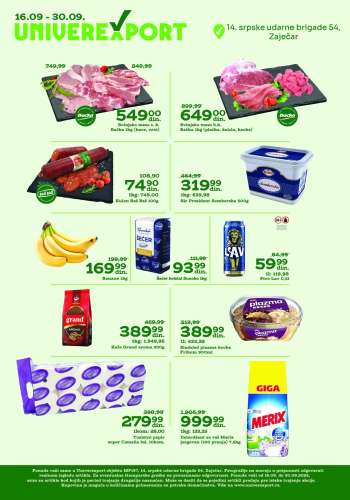 Univerexport katalog - 16.09.2025 - 30.09.2025.