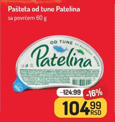 Pašteta od tune Patelina sa povrćem 60 g