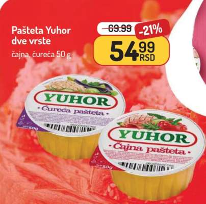 Pašteta Yuhor dve vrste