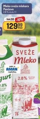 Mleko sveže mlekara Pančevo