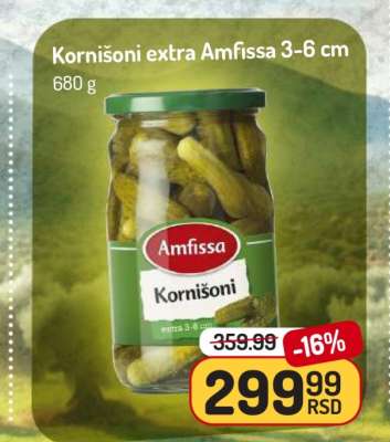 Kornišoni extra Amfissa 3-6 cm