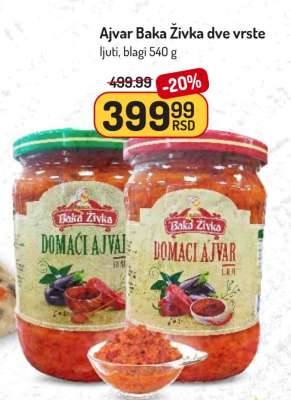 Ajvar Baka Živka dve vrste