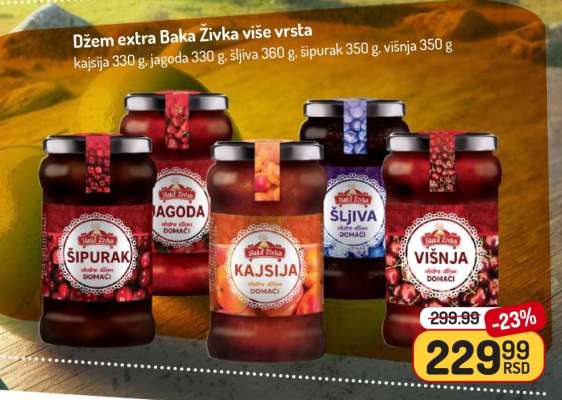 Džem extra Baka Živka više vrsta