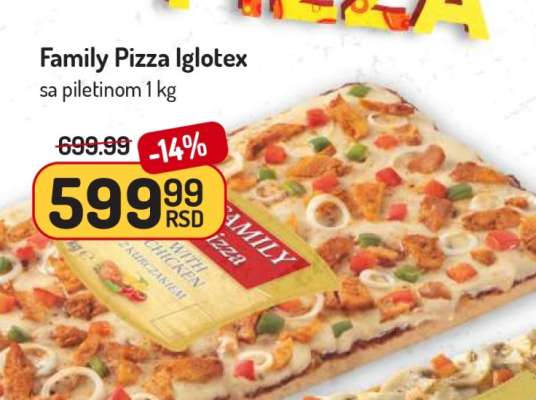 Family Pizza Iglotex sa piletinom 1 kg