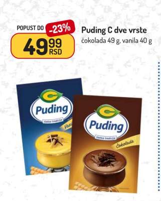 Puding C dve vrste
