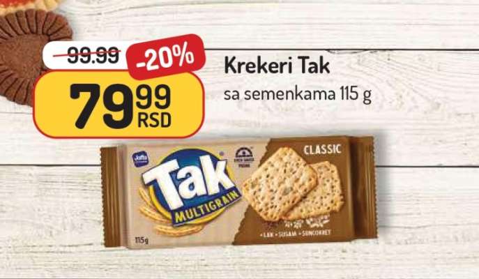 Krekeri Tak sa semenkama 115 g