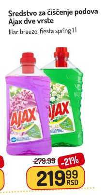 Sredstvo za čišćenje podova Ajax dve vrste