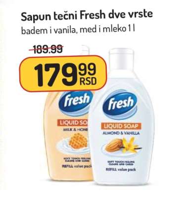 Sapun tečni Fresh dve vrste