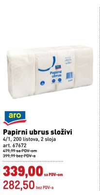 Papirni ubrus složivi