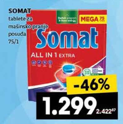 SOMAT tablete za mašinsko pranje posuđa 75/1