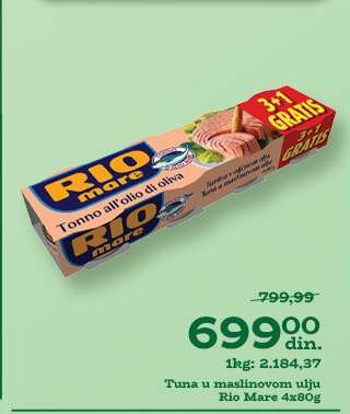 Tuna u maslinovom ulju Rio Mare 4x80g