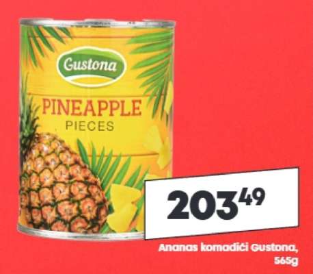 Ananas komadići Gustona, 565g
