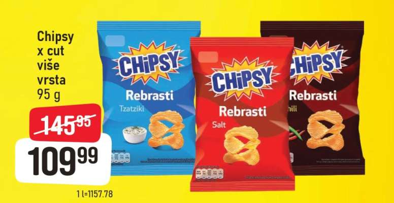 Chipsy x cut više vrsta 95 g