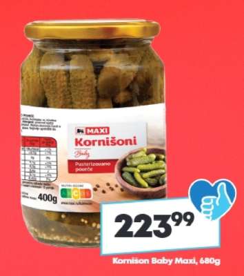 Kornišoni Baby Maxi, 680g
