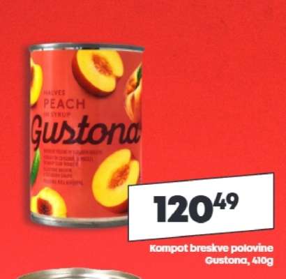 Kompot breskve polovine Gustona, 410g