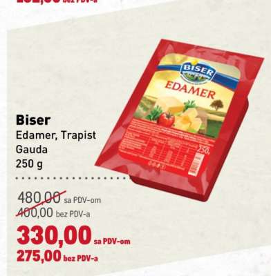 Biser Edamer, Trapist Gauda 250 g