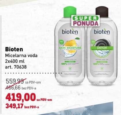 Bioten Micelarna voda 2x400 ml